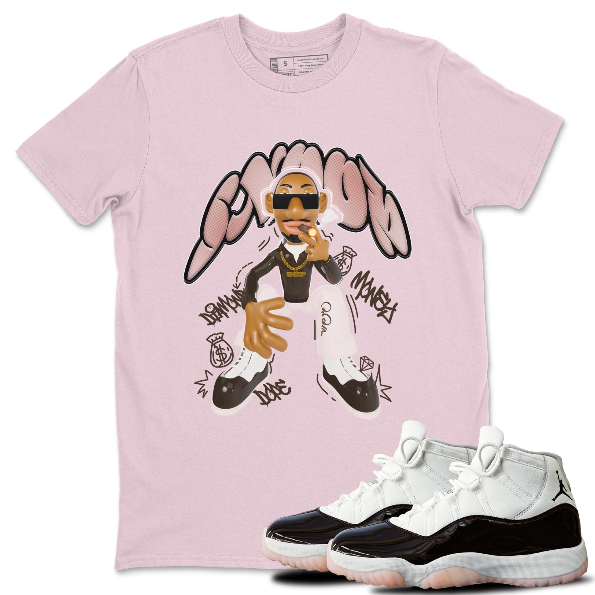 Air Jordan 11 Neapolitan shirt to match jordans Snoop sneaker tees AJ11 Neapolitan SNRT Sneaker Release Tees Unisex Pink 1 T-Shirt