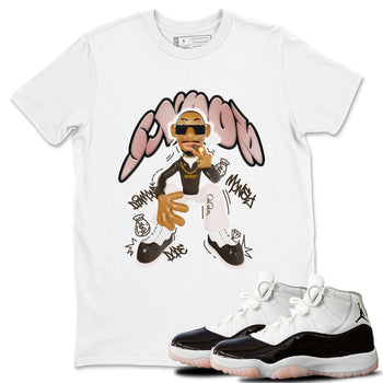 Air Jordan 11 Neapolitan shirt to match jordans Snoop sneaker tees AJ11 Neapolitan SNRT Sneaker Release Tees Unisex White 1 T-Shirt