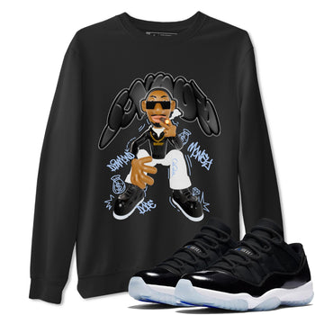 11s Black and Varsity Royal shirt to match jordans Snoop sneaker tees Air Jordan 11 Black/Varsity Royal SNRT Sneaker Release Tees Unisex Black 1 T-Shirt