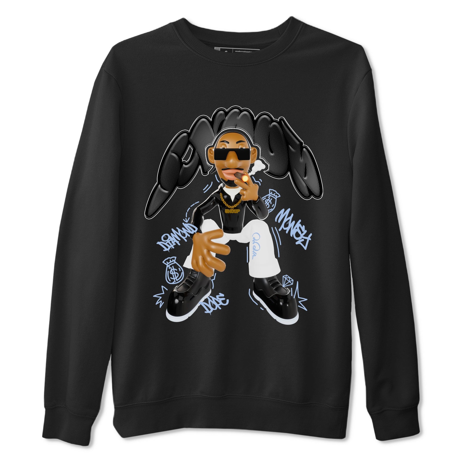 11s Black and Varsity Royal shirt to match jordans Snoop sneaker tees Air Jordan 11 Black/Varsity Royal SNRT Sneaker Release Tees Unisex Black 2 T-Shirt