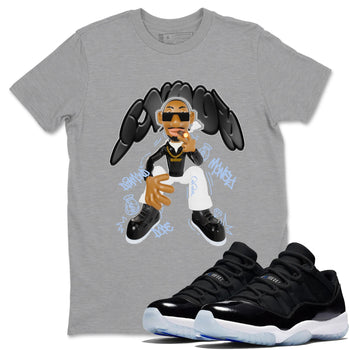 11s Black and Varsity Royal shirt to match jordans Snoop sneaker tees Air Jordan 11 Black/Varsity Royal SNRT Sneaker Release Tees Unisex Heather Grey 1 T-Shirt