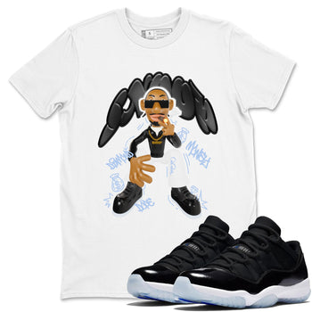 11s Black and Varsity Royal shirt to match jordans Snoop sneaker tees Air Jordan 11 Black/Varsity Royal SNRT Sneaker Release Tees Unisex White 1 T-Shirt