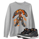 Air Jordan 3 Fear shirt to match jordans Snoop sneaker tees AJ3 Fear SNRT Sneaker Release Tees Unisex Heather Grey 1 T-Shirt