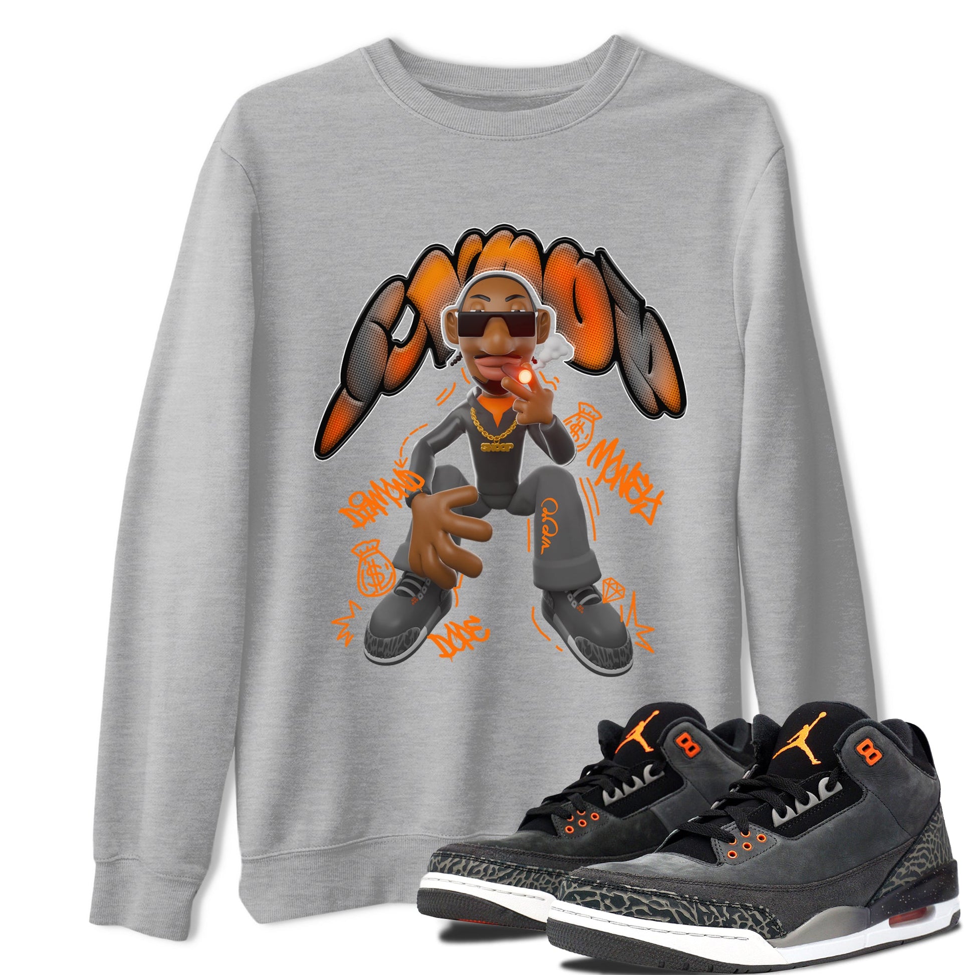 Air Jordan 3 Fear shirt to match jordans Snoop sneaker tees AJ3 Fear SNRT Sneaker Release Tees Unisex Heather Grey 1 T-Shirt