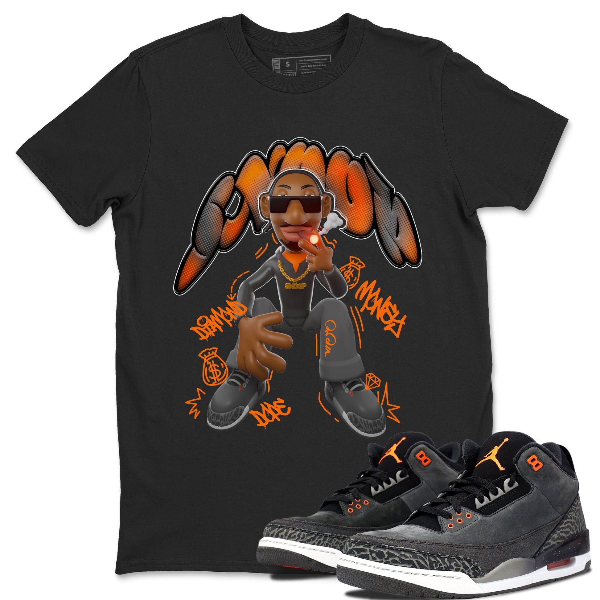 Air Jordan 3 Fear shirt to match jordans Snoop sneaker tees AJ3 Fear SNRT Sneaker Release Tees Unisex Black 1 T-Shirt