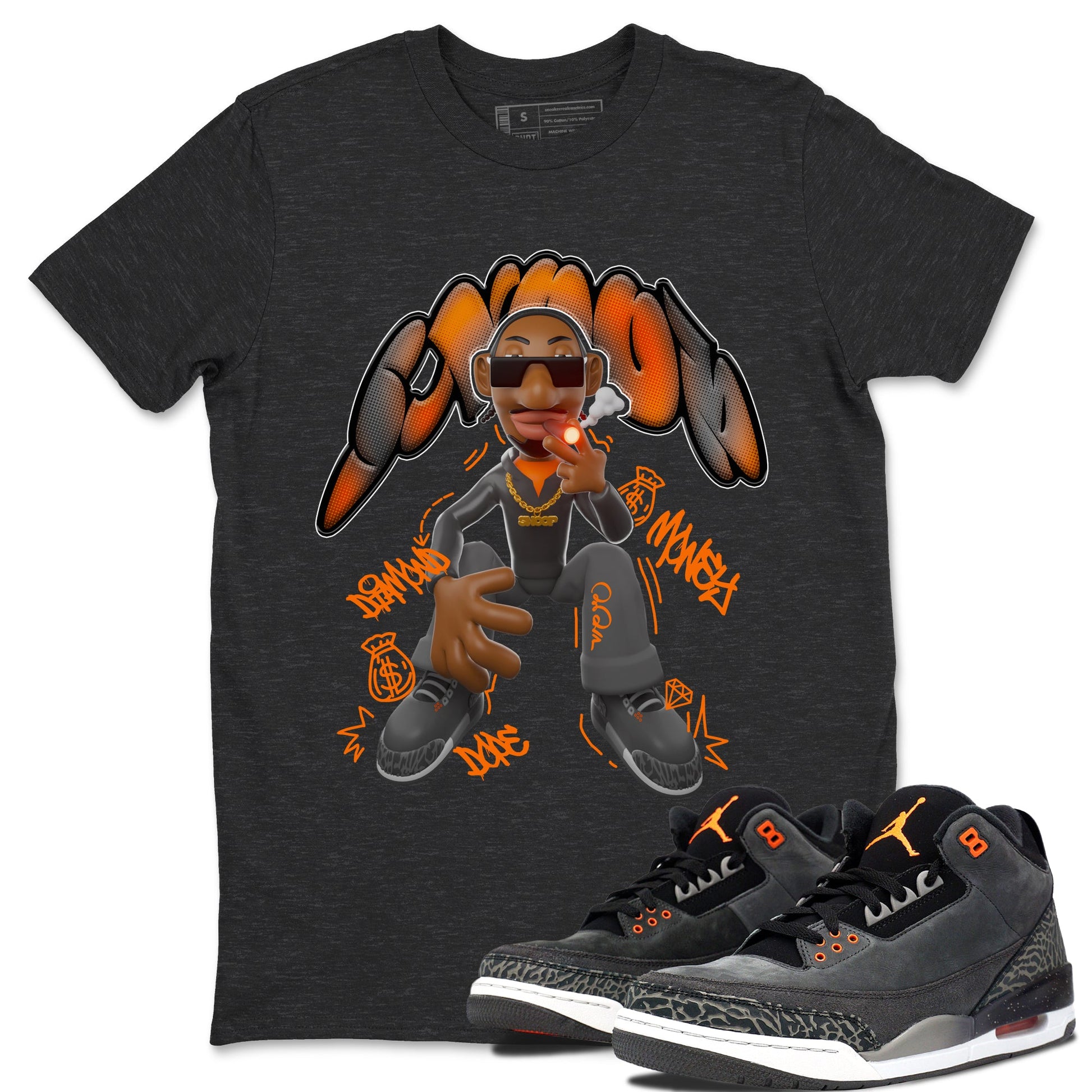 Air Jordan 3 Fear shirt to match jordans Snoop sneaker tees AJ3 Fear SNRT Sneaker Release Tees Unisex Charcoal Heather 1 T-Shirt