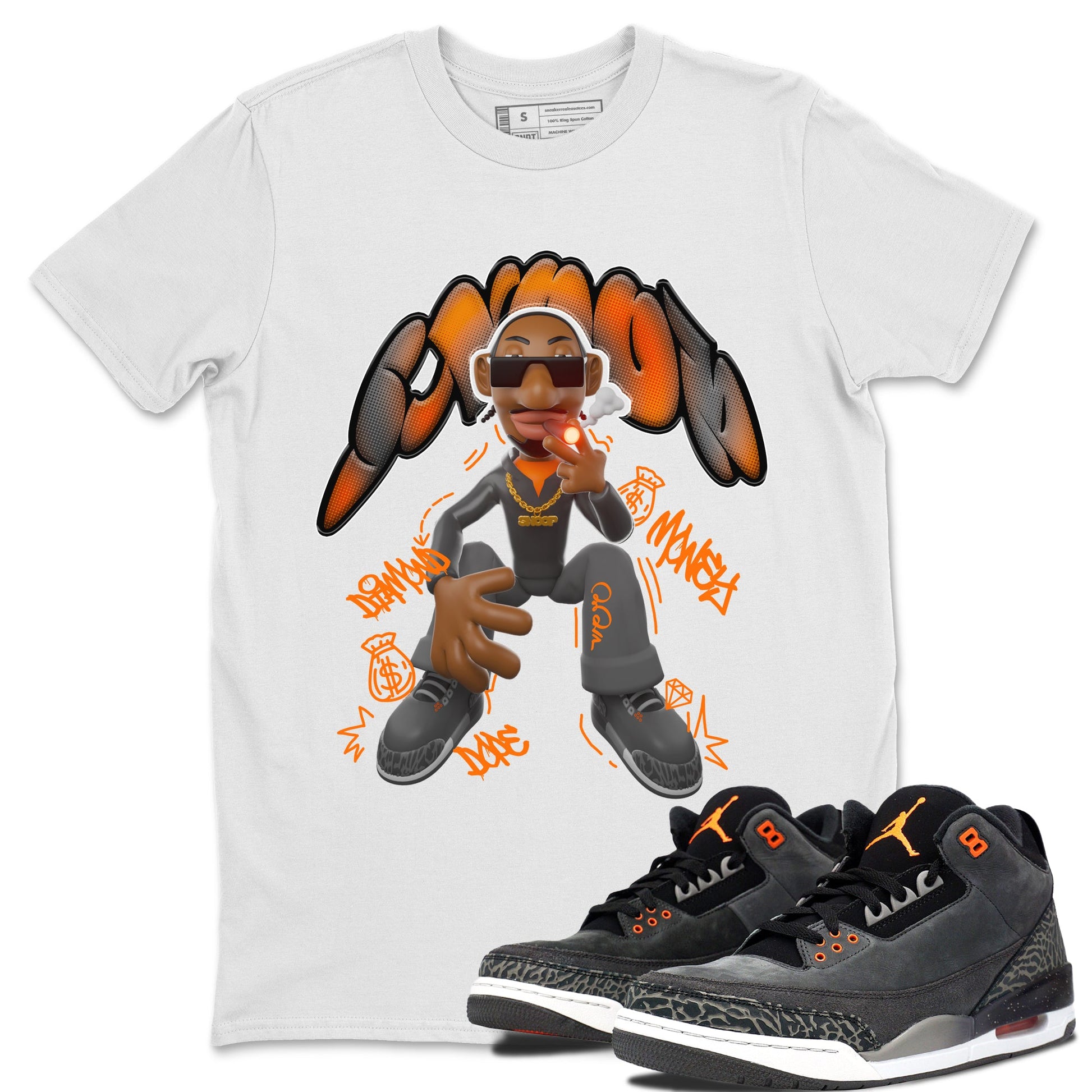 Air Jordan 3 Fear shirt to match jordans Snoop sneaker tees AJ3 Fear SNRT Sneaker Release Tees Unisex White 1 T-Shirt