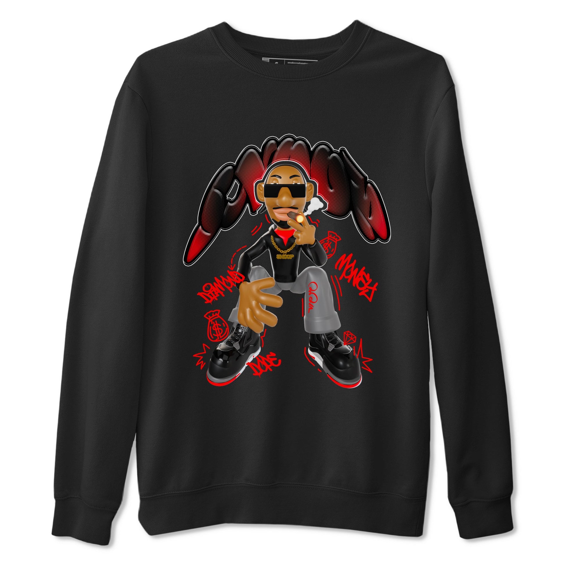 4s Bred Reimagined shirt to match jordans Snoop sneaker tees Air Jordan 4 Bred Reimagined SNRT Sneaker Release Tees Unisex Black 2 T-Shirt