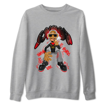 4s Bred Reimagined shirt to match jordans Snoop sneaker tees Air Jordan 4 Bred Reimagined SNRT Sneaker Release Tees Unisex Heather Grey 2 T-Shirt