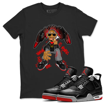 4s Bred Reimagined shirt to match jordans Snoop sneaker tees Air Jordan 4 Bred Reimagined SNRT Sneaker Release Tees Unisex Black 1 T-Shirt