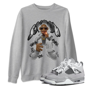 Air Jordan 4 Light Iron Ore shirt to match jordans Snoop sneaker tees AJ4 Frozen Moments SNRT Sneaker Release Tees Unisex Heather Grey 1 T-Shirt