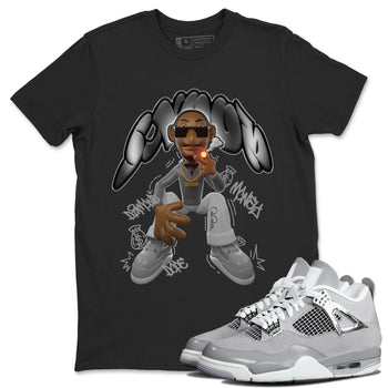 Air Jordan 4 Light Iron Ore shirt to match jordans Snoop sneaker tees AJ4 Frozen Moments SNRT Sneaker Release Tees Unisex Black 1 T-Shirt