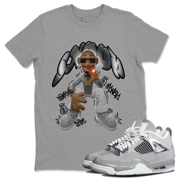Air Jordan 4 Light Iron Ore shirt to match jordans Snoop sneaker tees AJ4 Frozen Moments SNRT Sneaker Release Tees Unisex Heather Grey 1 T-Shirt