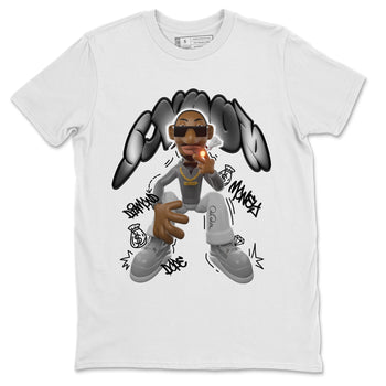 Air Jordan 4 Light Iron Ore shirt to match jordans Snoop sneaker tees AJ4 Frozen Moments SNRT Sneaker Release Tees Unisex White 2 T-Shirt