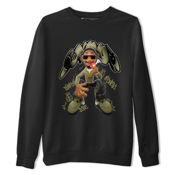 Air Jordan 4 Medium Olive shirt to match jordans Snoop sneaker tees AJ4Medium Olive SNRT Sneaker Release Tees Unisex Black 2 T-Shirt