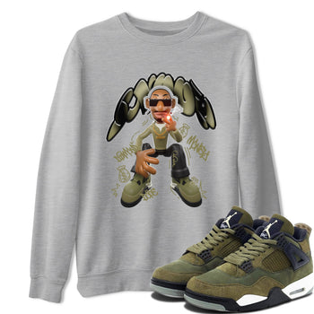 Air Jordan 4 Medium Olive shirt to match jordans Snoop sneaker tees AJ4Medium Olive SNRT Sneaker Release Tees Unisex Heather Grey 1 T-Shirt