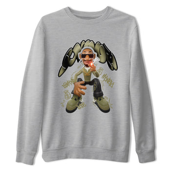 Air Jordan 4 Medium Olive shirt to match jordans Snoop sneaker tees AJ4Medium Olive SNRT Sneaker Release Tees Unisex Heather Grey 2 T-Shirt