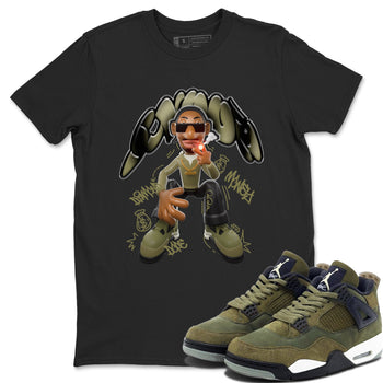 Air Jordan 4 Medium Olive shirt to match jordans Snoop sneaker tees AJ4Medium Olive SNRT Sneaker Release Tees Unisex Black 1 T-Shirt