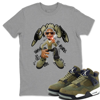 Air Jordan 4 Medium Olive shirt to match jordans Snoop sneaker tees AJ4Medium Olive SNRT Sneaker Release Tees Unisex Heather Grey 1 T-Shirt