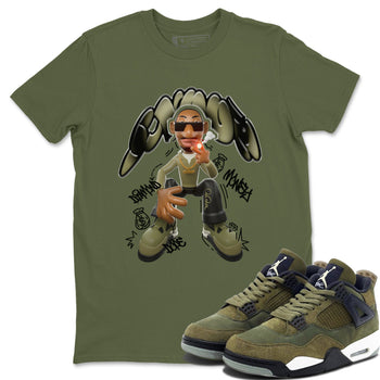 Air Jordan 4 Medium Olive shirt to match jordans Snoop sneaker tees AJ4Medium Olive SNRT Sneaker Release Tees Unisex Military Green 1 T-Shirt