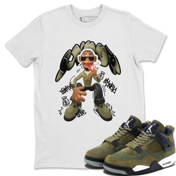 Air Jordan 4 Medium Olive shirt to match jordans Snoop sneaker tees AJ4Medium Olive SNRT Sneaker Release Tees Unisex White 1 T-Shirt
