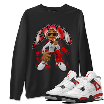 Air Jordan 4 Red Cement shirt to match jordans Snoop sneaker tees AJ4 Red Cement SNRT Sneaker Release Tees Unisex Black 1 T-Shirt