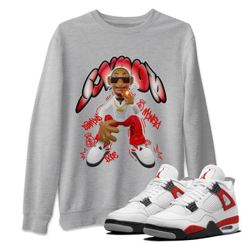 Air Jordan 4 Red Cement shirt to match jordans Snoop sneaker tees AJ4 Red Cement SNRT Sneaker Release Tees Unisex Heather Grey 1 T-Shirt
