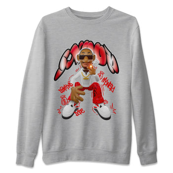 Air Jordan 4 Red Cement shirt to match jordans Snoop sneaker tees AJ4 Red Cement SNRT Sneaker Release Tees Unisex Heather Grey 2 T-Shirt