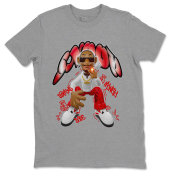 Air Jordan 4 Red Cement shirt to match jordans Snoop sneaker tees AJ4 Red Cement SNRT Sneaker Release Tees Unisex Heather Grey 2 T-Shirt