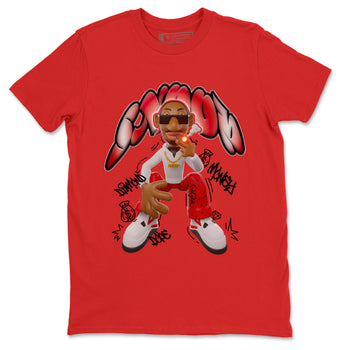 Air Jordan 4 Red Cement shirt to match jordans Snoop sneaker tees AJ4 Red Cement SNRT Sneaker Release Tees Unisex Red 2 T-Shirt