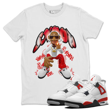 Air Jordan 4 Red Cement shirt to match jordans Snoop sneaker tees AJ4 Red Cement SNRT Sneaker Release Tees Unisex White 1 T-Shirt