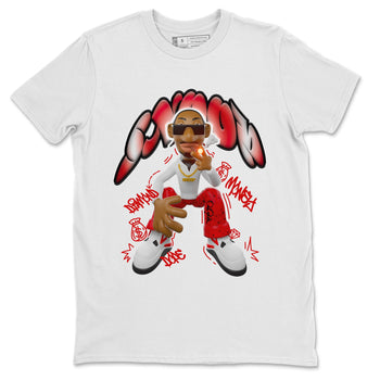 Air Jordan 4 Red Cement shirt to match jordans Snoop sneaker tees AJ4 Red Cement SNRT Sneaker Release Tees Unisex White 2 T-Shirt