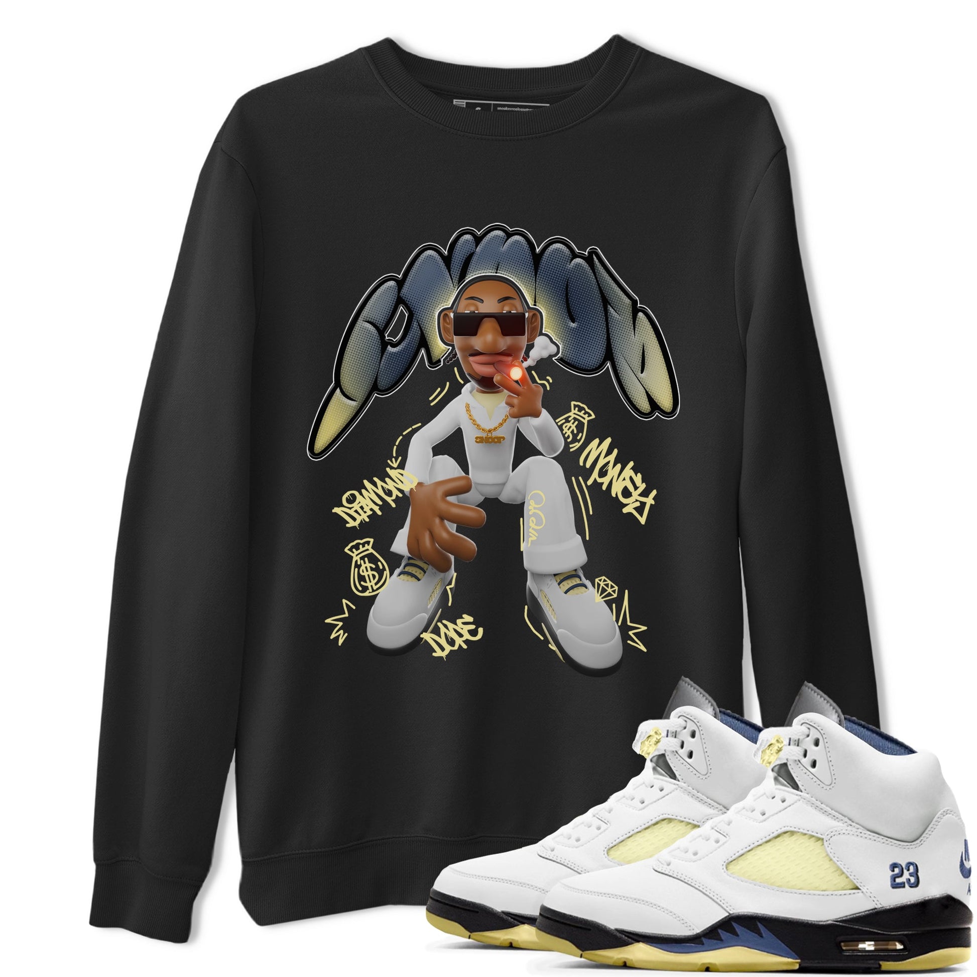 Air Jordan 5 A Ma Maniere x Photon Dust shirt to match jordans Snoop sneaker tees Jordan 5 A Ma Maniere "Dawn" SNRT Sneaker Release Tees Unisex Black 1 T-Shirt