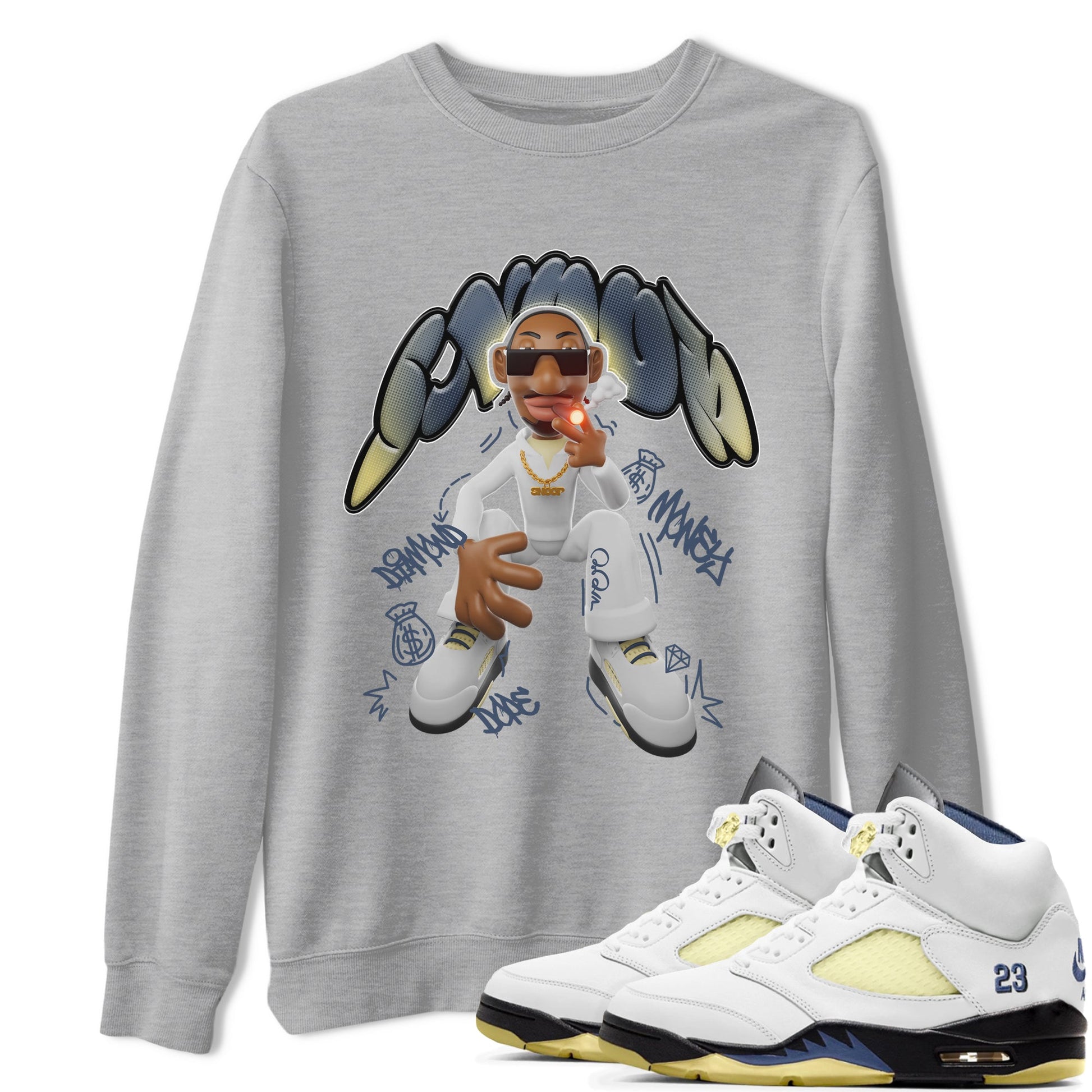 Air Jordan 5 A Ma Maniere x Photon Dust shirt to match jordans Snoop sneaker tees Jordan 5 A Ma Maniere "Dawn" SNRT Sneaker Release Tees Unisex Heather Grey 1 T-Shirt