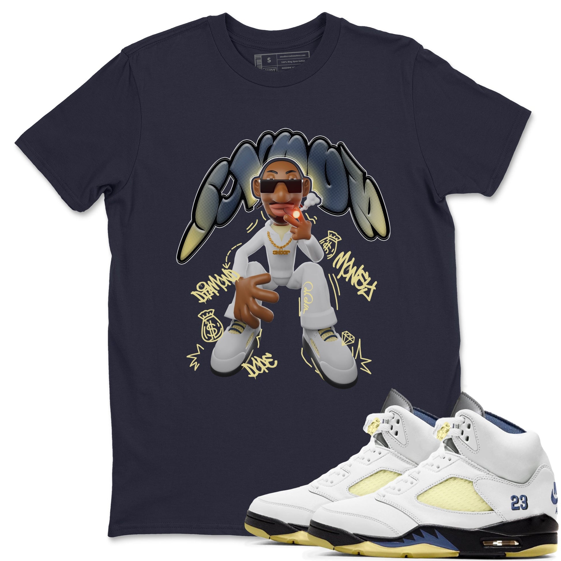 Air Jordan 5 A Ma Maniere x Photon Dust shirt to match jordans Snoop sneaker tees Jordan 5 A Ma Maniere "Dawn" SNRT Sneaker Release Tees Unisex Navy 1 T-Shirt