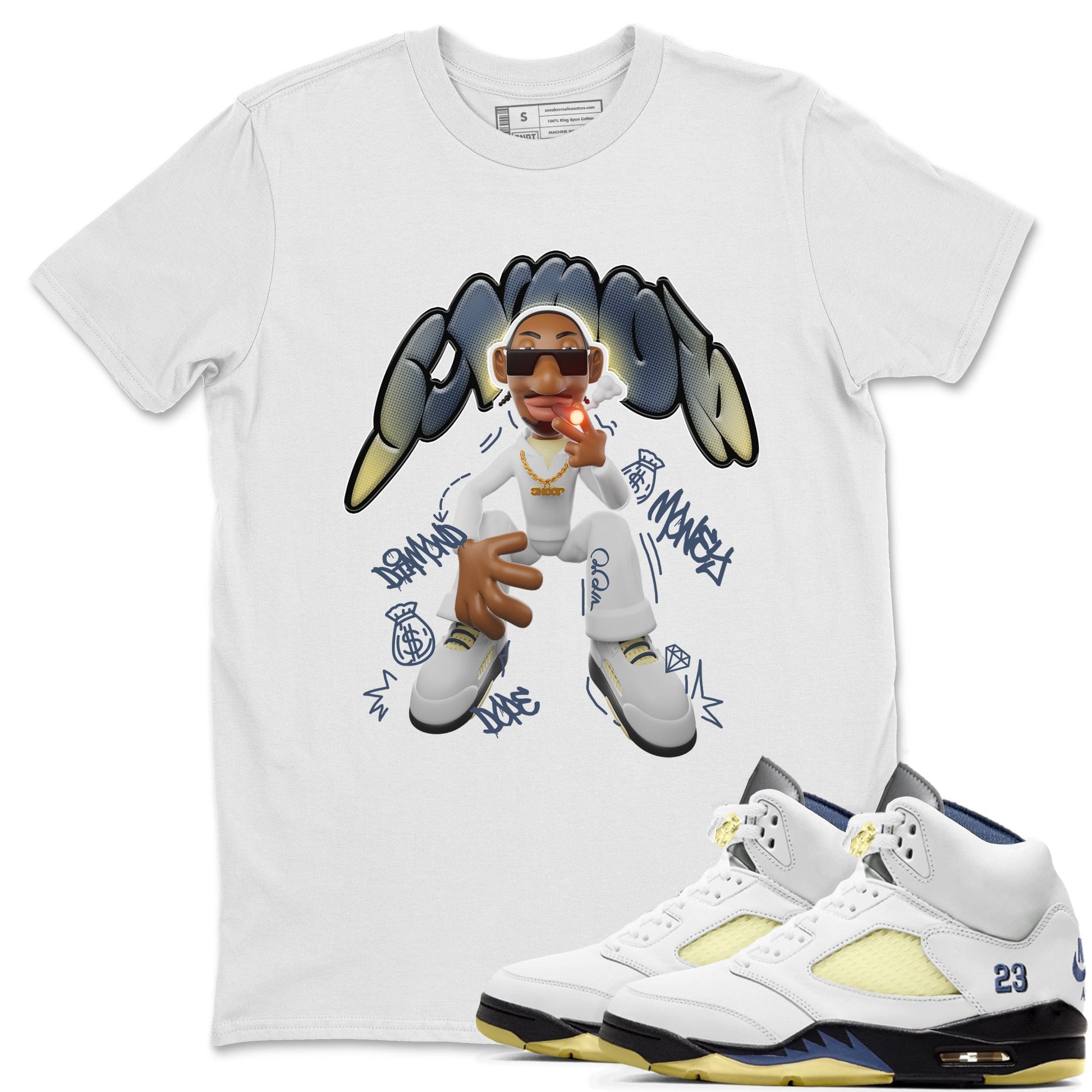 Air Jordan 5 A Ma Maniere x Photon Dust shirt to match jordans Snoop sneaker tees Jordan 5 A Ma Maniere "Dawn" SNRT Sneaker Release Tees Unisex White 1 T-Shirt