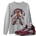 Air Jordan 5 Burgundy shirt to match jordans Snoop sneaker tees AJ5 Burgundy SNRT Sneaker Release Tees Unisex Heather Grey 1 T-Shirt