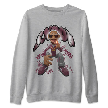 Air Jordan 5 Burgundy shirt to match jordans Snoop sneaker tees AJ5 Burgundy SNRT Sneaker Release Tees Unisex Heather Grey 2 T-Shirt
