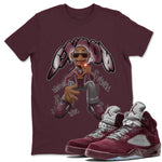 Air Jordan 5 Burgundy shirt to match jordans Snoop sneaker tees AJ5 Burgundy SNRT Sneaker Release Tees Unisex Maroon 1 T-Shirt