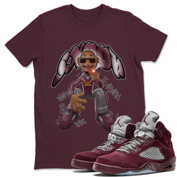 Air Jordan 5 Burgundy shirt to match jordans Snoop sneaker tees AJ5 Burgundy SNRT Sneaker Release Tees Unisex Maroon 1 T-Shirt
