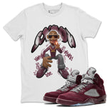 Air Jordan 5 Burgundy shirt to match jordans Snoop sneaker tees AJ5 Burgundy SNRT Sneaker Release Tees Unisex White 1 T-Shirt