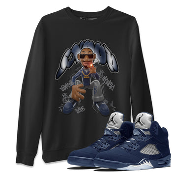 Air Jordan 5 Georgetown shirt to match jordans Snoop sneaker tees AJ5 Georgetown SNRT Sneaker Release Tees Unisex Black 1 T-Shirt