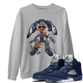 Air Jordan 5 Georgetown shirt to match jordans Snoop sneaker tees AJ5 Georgetown SNRT Sneaker Release Tees Unisex Heather Grey 1 T-Shirt