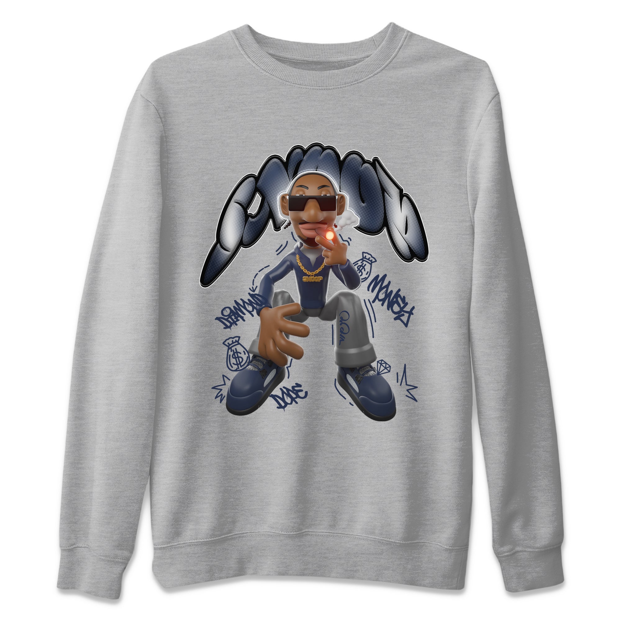 Air Jordan 5 Georgetown shirt to match jordans Snoop sneaker tees AJ5 Georgetown SNRT Sneaker Release Tees Unisex Heather Grey 2 T-Shirt