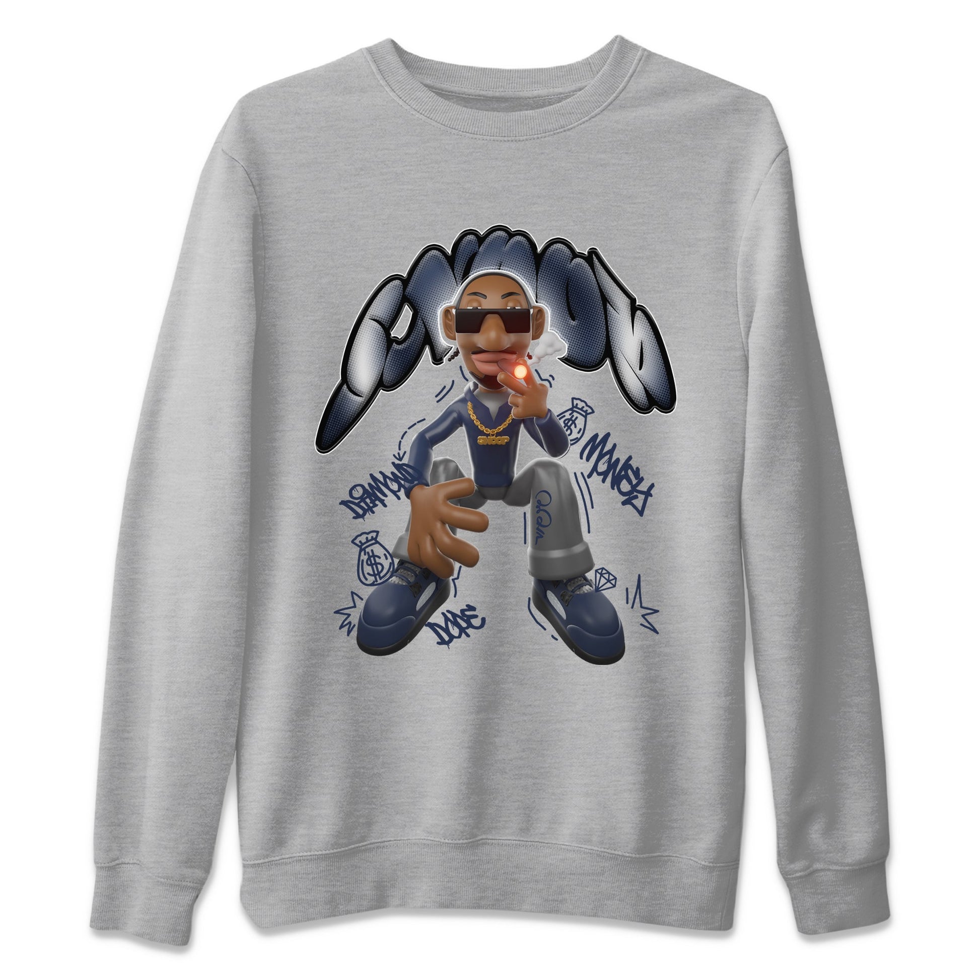 Air Jordan 5 Georgetown shirt to match jordans Snoop sneaker tees AJ5 Georgetown SNRT Sneaker Release Tees Unisex Heather Grey 2 T-Shirt