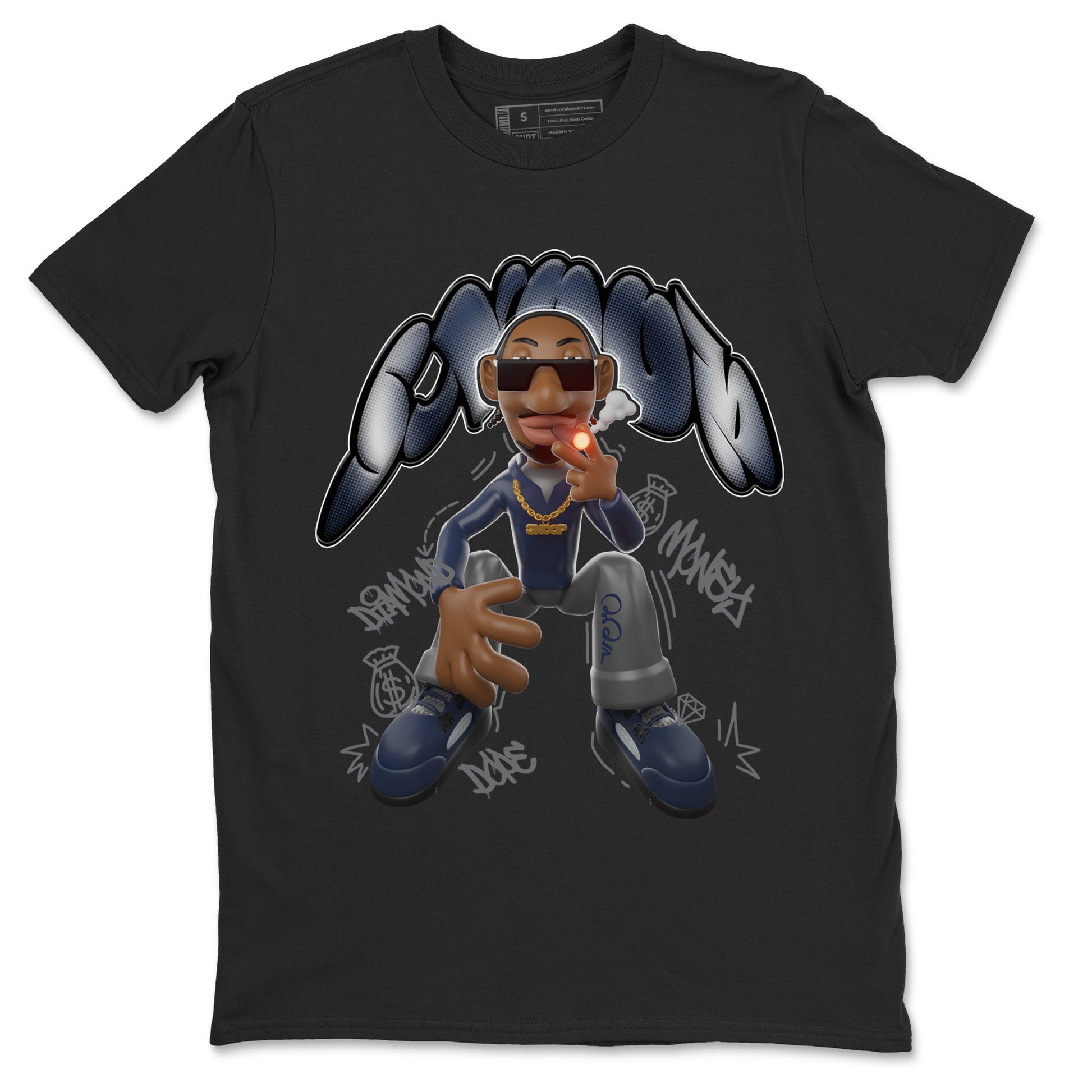 Air Jordan 5 Georgetown shirt to match jordans Snoop sneaker tees AJ5 Georgetown SNRT Sneaker Release Tees Unisex Black 2 T-Shirt