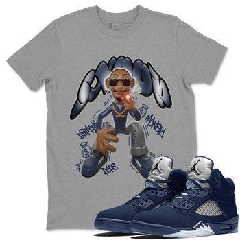 Air Jordan 5 Georgetown shirt to match jordans Snoop sneaker tees AJ5 Georgetown SNRT Sneaker Release Tees Unisex Heather Grey 1 T-Shirt