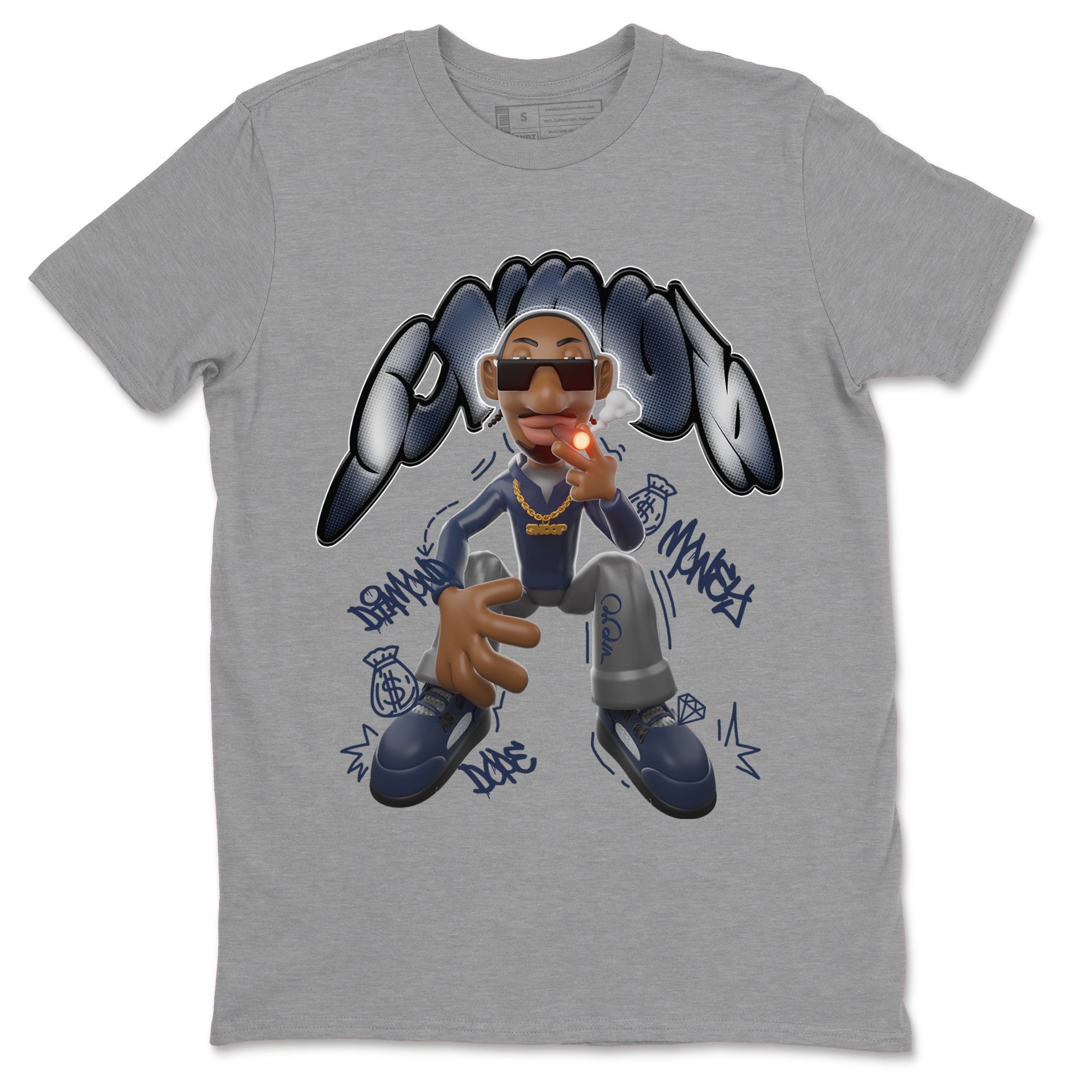 Air Jordan 5 Georgetown shirt to match jordans Snoop sneaker tees AJ5 Georgetown SNRT Sneaker Release Tees Unisex Heather Grey 2 T-Shirt