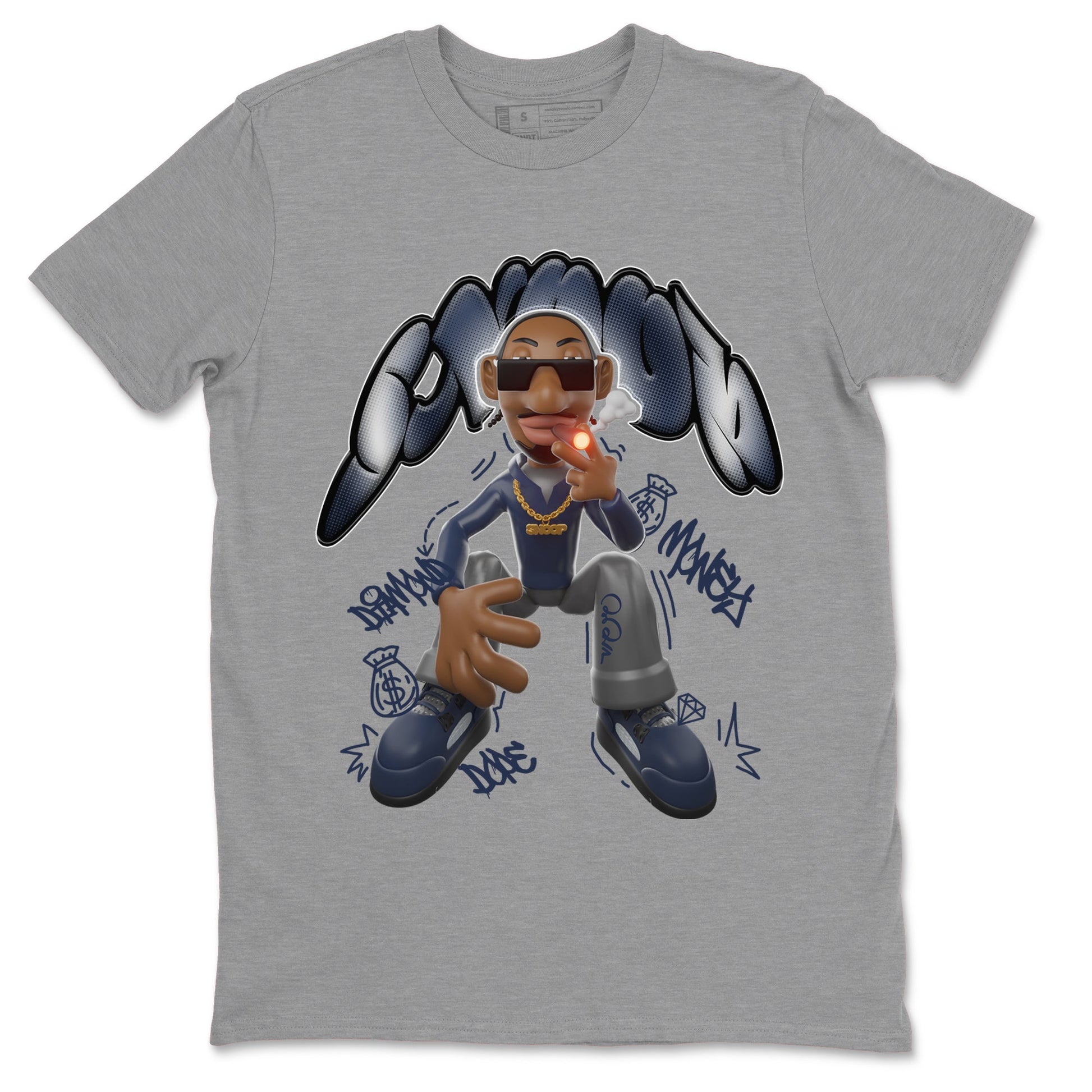 Air Jordan 5 Georgetown shirt to match jordans Snoop sneaker tees AJ5 Georgetown SNRT Sneaker Release Tees Unisex Heather Grey 2 T-Shirt