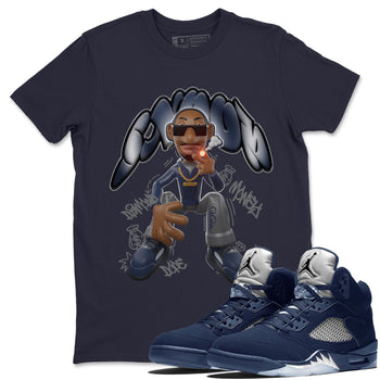 Air Jordan 5 Georgetown shirt to match jordans Snoop sneaker tees AJ5 Georgetown SNRT Sneaker Release Tees Unisex Navy 1 T-Shirt